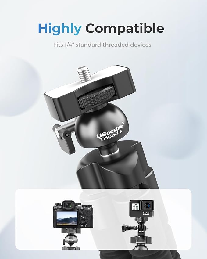 UBeesize Phone Tripod Pro S, Flexible Desk Stand with Wireless Remote, Mini Holder for Camera and GoPro