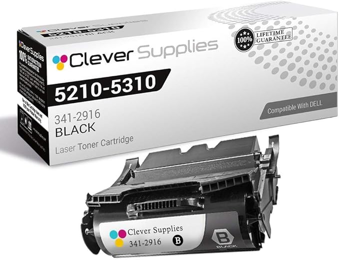 CS Replacement Toner Cartridge Compatible with Dell 5210 341-2916 Black Laser 5210 Laser 5210N Laser 5310 Laser 5310N