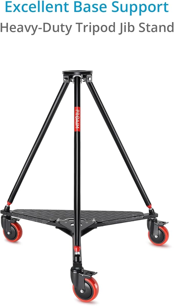 Proaim Wave-5P 24ft Crane Jib with Heavy-Duty Tripod Stand & Floor Dolly. for Video Film & Broadcasting Cameras. Payload up to 15kg/33lb (P-W5P24-BASE)