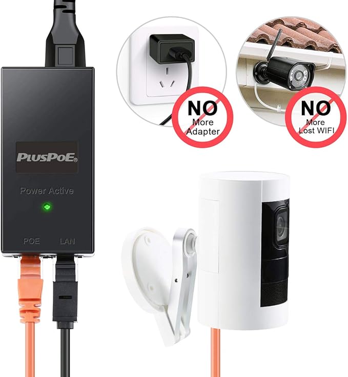 24V Gigabit Passive PoE Injector Adapter 24W for Ubiquiti and Mikroik 24 Volt PoE Devices, Replacement for Ubiquiti POE-24-24W-G, POE-24-12W-G, TP-Link TL-PoE2412G