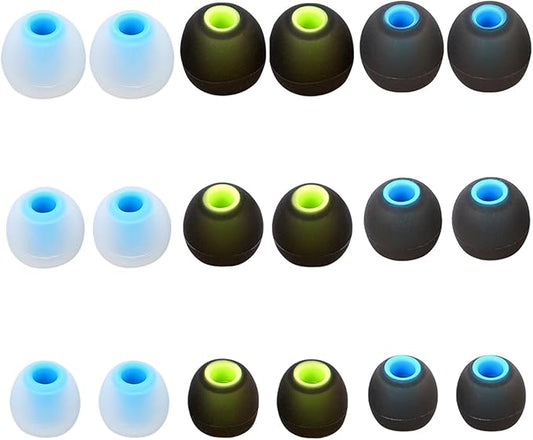 Earbud Replacement Tips Silicone Earbud Tips Earbud Covers Fit for in-Ear Headphones (Inner Hole 3.8mm -5.1mm) Ear Tips Earbud Rubber Tips 9 Pairs S/M/L