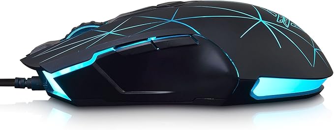 FIRSTBLOOD ONLY GAME. AJ52 Watcher RGB Gaming Mouse, Programmable 7 Buttons, Ergonomic LED Backlit USB Gamer Mice Computer Laptop PC, for Windows Mac OS Linux, Star Black