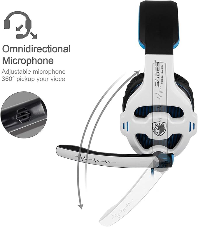 HOUSAI Xbox Gaming Headset for Xbox Series X, Xbox Series S, Xbox One,PS4, PlayStation, PS5 Over Ear Headphone with Mic Noise Cancelling for Xbox 1 PS4,PS5(White)