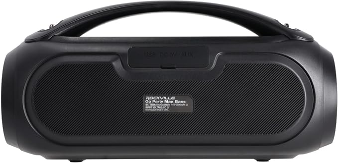 Rockville GO Party MAX BASS Large 70W Portable LED Bluetooth Speaker, Deep Bass, Wireless Link, IPX5 Water Resistant, for Parties and Outdoor Events