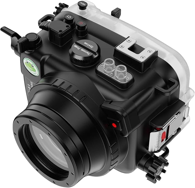 Sea frogs Camera Housing Compatible with Sony ZV-E1 with FE 90mm F2.8 G OSS Lens,Waterproof IPX8 Rated, 40m/130ft Depth Protection Underwater Camera Case, Ideal for Diving, Surfing, Rowing