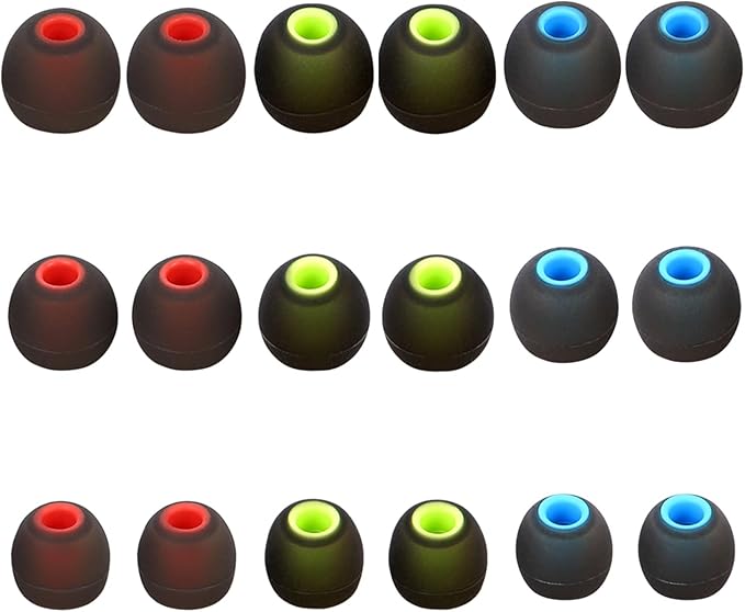 Earbud Replacement Tips Silicone Earbud Tips Earbud Covers Fit for in-Ear Headphones (Inner Hole 3.8mm -5.1mm) Ear Tips Earbud Rubber Tips 9 Pairs S/M/L