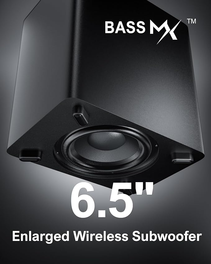 ULTIMEA 7.1 Sound Bars for Smart TV, 4 Wired Surround Speakers, Virtual Surround Sound System, 410W Peak Power, App Control, TV Soundbar with Wireless Subwoofer, Home Theater Sound System, 2025 Model