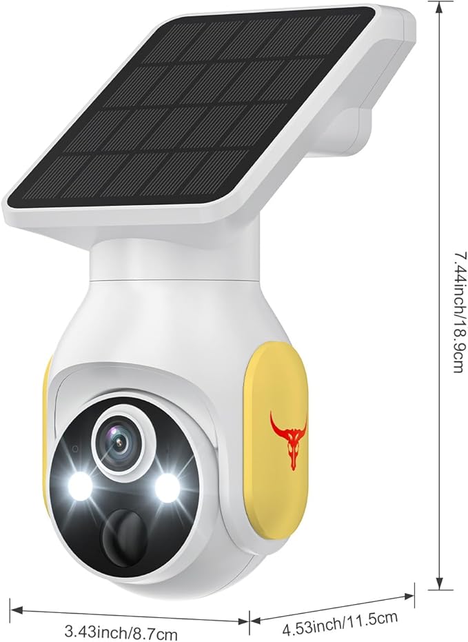 4G LTE Cellular Security Camera, SIM Card Included, No WiFi Needed, AI Motion Detection, Pan Tilt, 2-Way Talk, Night Vision, Works with Verizon/AT&T/T-Mobile