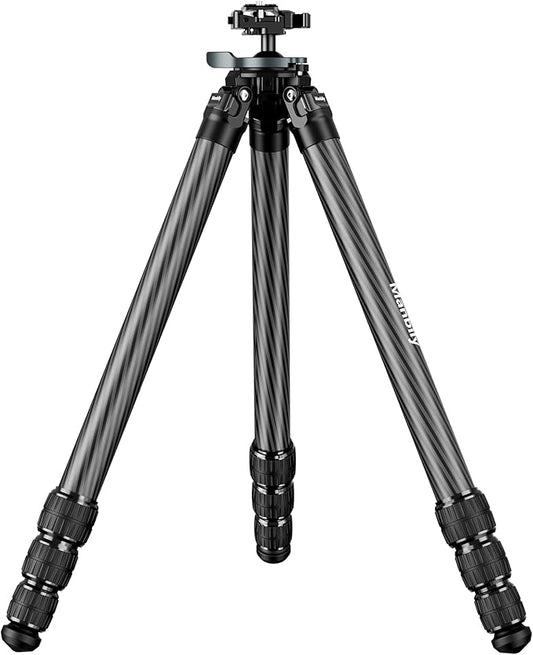 Manbily Shooting Tripod, Carbon Fiber Hunting Tripod with 36mm Legs and 45mm Ball Head, Picatinny to Arca Swiss Adapters, Max Load 44lbs (QM-364PA-Black)