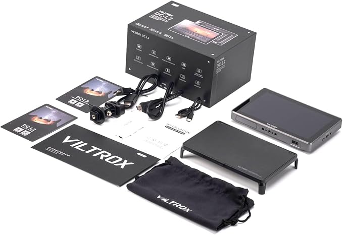 VILTROX DC-L2 7" 4K SDI Camera Field Monitor, 600nit Touch Screen, 4K 30Hz HDMI Loop in/Out DSLR Video External Monitor for Sony Canon Nikon with Sunshade Hood, Battery, Storage Bag