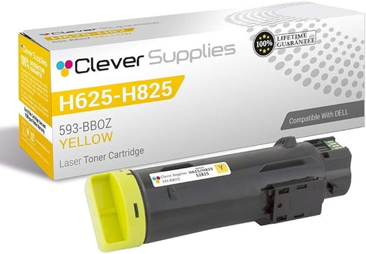 CS Replacement Toner Cartridge Compatible with Dell H625-H825 593-BBOZ Yellow Laser H625CDW Laser H825CDW Laser S2825CDN