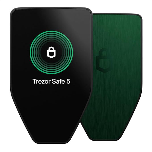 Trezor Safe 5 - Crypto Hardware Wallet with Secure Element & Passphrase, Color Touchscreen and Haptic Feedback, Protect your Bitcoin and Digital Assets (Green Beryl)