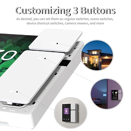 DIY WiFi Smart Switch, 3-Switch Smart Home Control Panel Mini, 3.5 inch with LCD Touchscreen and Sigmesh, IR Remote Control, Tuya/Smart Life App, Partition Control, FCC Certificated, ETL Listed