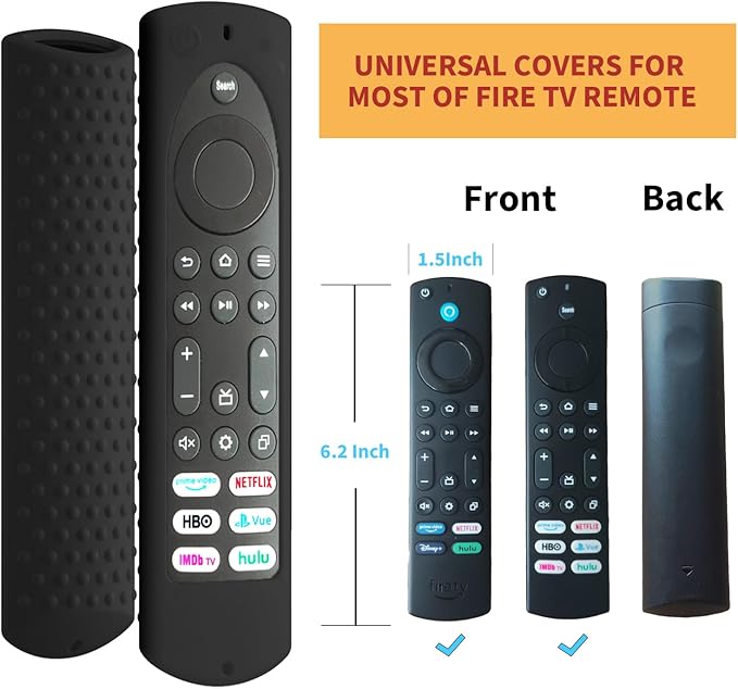 6.2 Inch Silicone Cover for Amazon Universal Toshiba FireTVs Remote Case Compatible with 6 Shortcut Buttons Remote/Fire TV Stick 4K Max 2nd Anti-Slip Case Sleeve(Red)