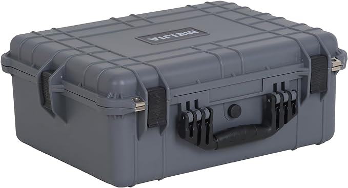 MEIJIA Portable All Weather Waterproof Protective Hard Case,Compact Camera Case with Customizable Fit Foam,Fit Use of Drones,Camera,Equipments,20.62 x16.85x8.11inches(Grey)