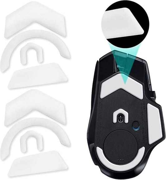 2 Pack G502 X Wired/Wireless Gaming Mouse Feet Sliding Stickers, Wear-Resistant Smooth Mice Glass Skates Pad Compatible with Logitech Mouse Feet Replacement (Glide Mice Skates, White PTFE)
