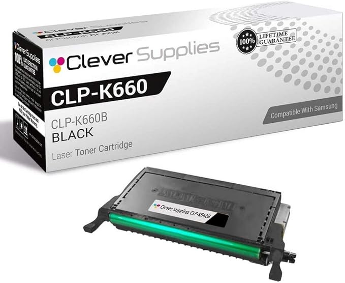 CS Replacement Toner Cartridge Compatible with Samsung CLP 610 CLP-K660B Black CLP-610 610ND 660 660ND CLX-6200 6200ND 6200FX 6210 6210FX 6240 6240FX