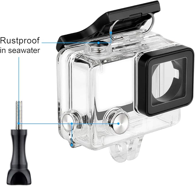 Waterproof Housing Case for GoPro Hero 4 Black, Hero 4 Silver, Hero 3+, Hero 3 Underwater Photography - Waterproof Up to 131 ft (40M) - with Quick Release Mount, Thumb Screw