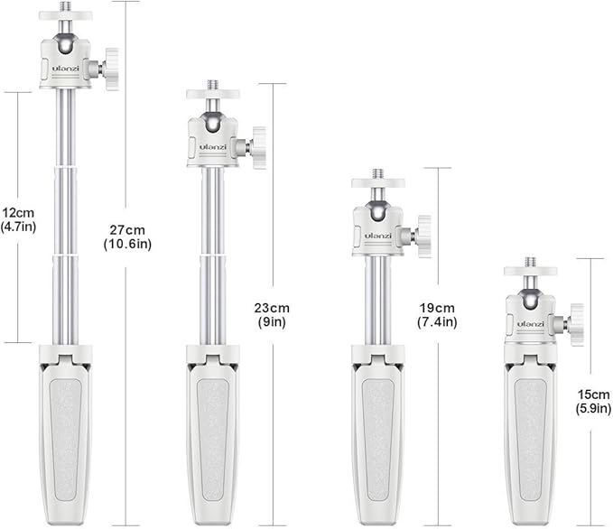 ULANZI Extension Pole Tripod, Mini Selfie Stick Tripod Stand Handle Grip for iPhone 13 Pro Max Samsung OnePlus Google Smartphone Canon G7X Mark III Sony RX100 DJI Osmo Nano Cameras Vlogging