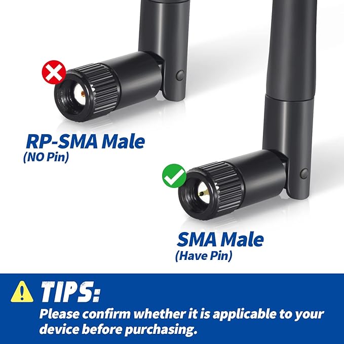 Bingfu Dual Band WiFi Antenna 3dBi SMA Male Antenna(2-Pack) for Wireless Vedio Security IP Camera Recorder Surveillance Recorder Truck Trailer Rear View Backup Camera Reversing Monitor