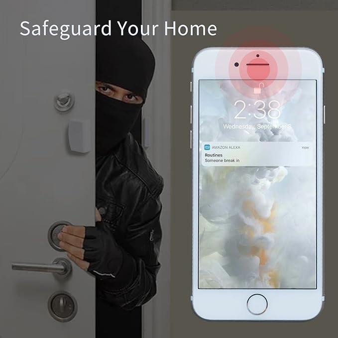 THIRDREALITY Zigbee Contact Sensor 2 Pack,Door and Window Monitor, Home Automation,Works with Home Assistant,SmartThings,Aeotec,Homey,Hubitat or Echo Devices with Build-in Zigbee Hub,hub Required