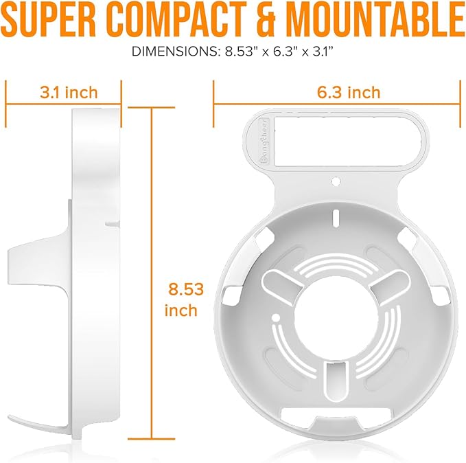 Wall Mount Bracket for TP-Link Deco BE23/BE25/BE3600/BE5000 Mesh WiFi 7 System Network and Power Cord Management Space-Saving TP-Link WiFi 7 Router Wall Mount Bracket (White-2Pack,White)