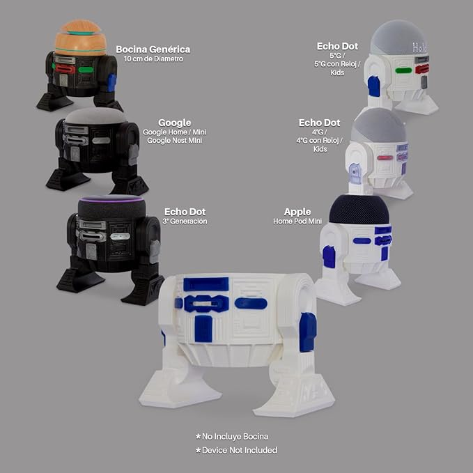 Android Rus-T1 Stand Speaker Compatible with Alexa Echo Dot 3 Gen, 4 Gen, 5 Gen, HomePod Mini, Google Home Mini/Nest Mini y genericos (Black/Grey)