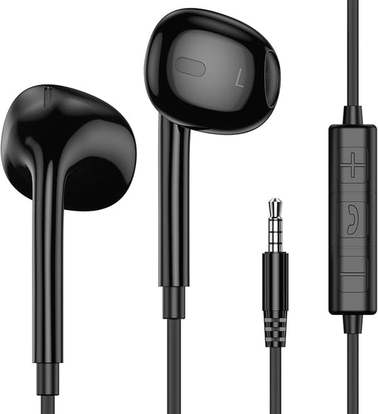MOSWAG Wired Earbuds with Microphone, 3.5mm Jack in Ear Headphones with Microphone Suitable for Smartphones, Computers, Laptops, IPads, MP3 Players, Etc