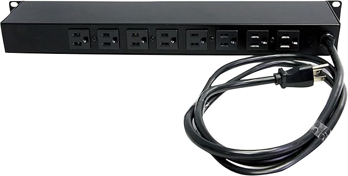 StarTech.com 4-Post 25U Mobile Open Frame Server Rack and 8 Outlet Horizontal 1U Rack Mount PDU Power Strip Bundle