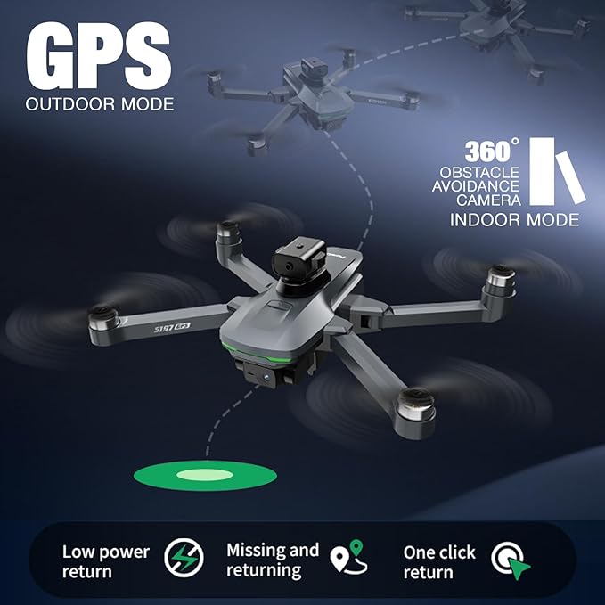 S197 foldable drone HD camera with screen fixed height hovering one key takeoff and landing 3 batteries safety aerial photography toys indoor and outdoor remote control quadcopter