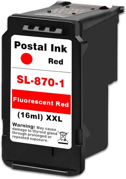 High-Capacity SL-870-1 XXL Fluorescent Red Ink Cartridge – 16ml, Compatible for SL870-1 (SL 870 1, SL8701) Replacement for PB N e w SendPro Mailstation (CSD1) Postage Machines, 1-Pack