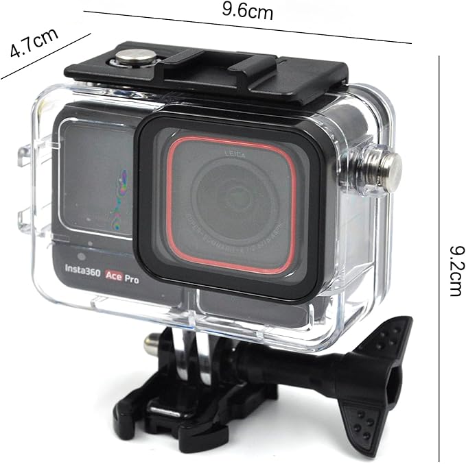 Waterproof Diving Housing for Insta360 Ace Pro Black,Waterproof Down to 60M/196FT,Underwater Photography Housing for Diving, Snorkeling with Floating Hand Grip