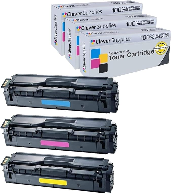 CS Replacement Toner Cartridge Compatible with Samsung CLP 415 CLT-C504S Cyan CLT-Y504S Yellow CLT-M504S Magenta CLP-415N 415NW CLX-4195N 4195FN 4195FW Xpress C1810W C1860 3 Color Set