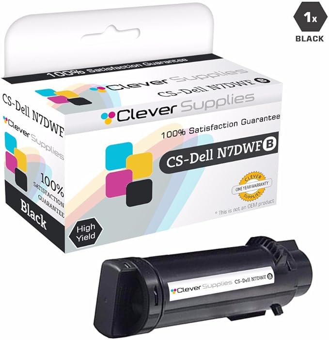 CS Replacement Toner Cartridge Compatible with Dell S2825cdn N7DWF Black P3HJK Cyan 5PG7P Magenta 3P7C4 Yellow H625cdw H825cdw S2825cdn 4 Color Set