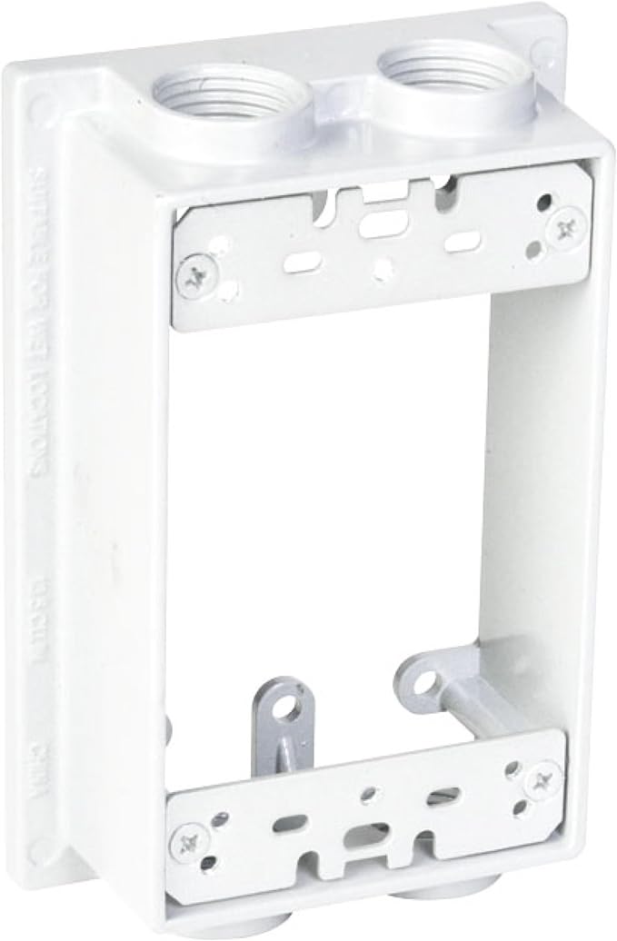 TayMac SE450WH Weatherproof Box Extension, 1-Gang, (4) 1/2-Inch Outlets, White