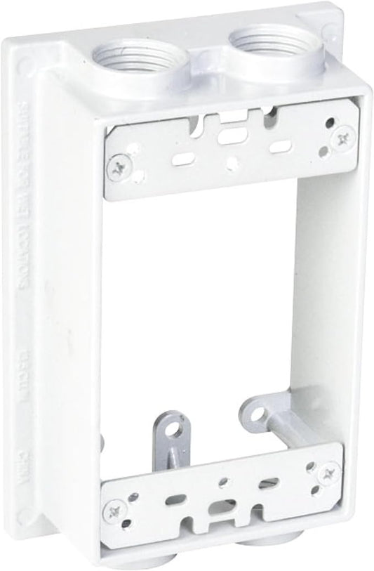 TayMac SE450WH Weatherproof Box Extension, 1-Gang, (4) 1/2-Inch Outlets, White