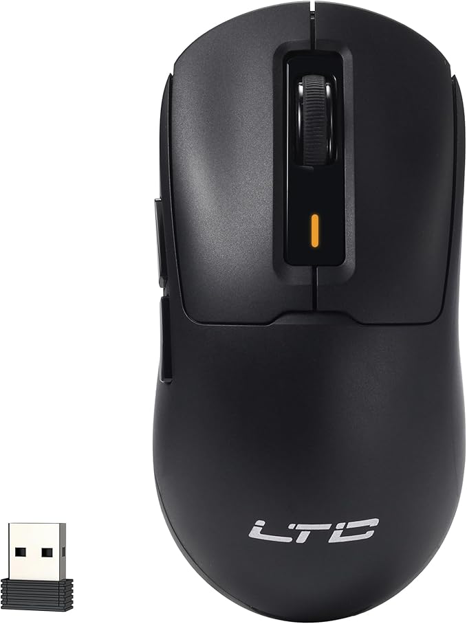 LTC GM024 Tri-Mode Wireless Gaming Mouse, 59g Ultra-Light Ergonomic Gaming Mouse 2.4Ghz/BT/Wired, 6-Level DPI 4800 Max, 1000Hz, 5 Programmable Buttons, Pro Software