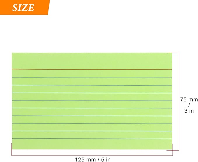 Tamaki Colored Index Cards 3 X 5 Ruled Note Cards Flash Cards for Studying, Home and Office Ruled Index Cards, 180 Count