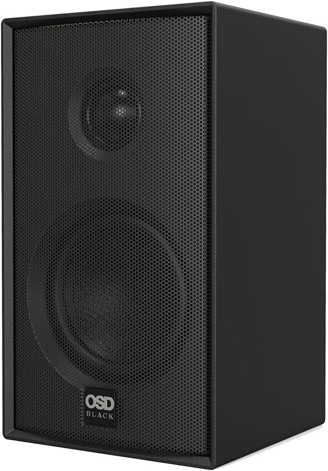 OSD Audio Nero MODQ2 Bookshelf Monitor Speakers 100W, 3” Glass Fiber Mid/Woofer, 1” Silk Dome Tweeter for Home Theaters, Desks, Gaming (Black, Pair)