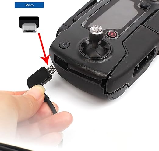 1FT+ 0.5FT(2 pack) USB Micro to iOS DJI Remote Controller Cable for DJI Mavic Mini(1st Gen), Mini SE, Mavic Pro, Spark, 2 Pro Zoom, Mavic Air,Platinum, Phone/Tablet 90 Degree Data OTG Cord Accessories