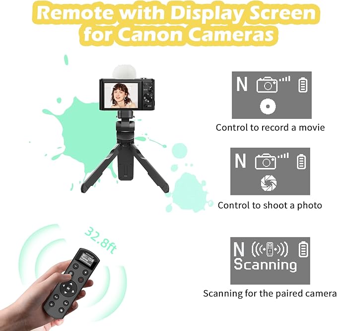 for Nikon Wireless Shooting Grip and Tripod,Rechargeable Wireless Shutter Release with OLED Screen – Video, Zoom & Focus Control for for Nikon A1000, B600, P1000, P950, Z6III, Z30, Z50II, Zfc, Z5