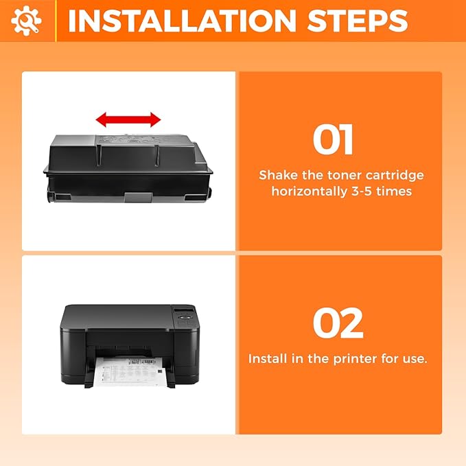 TK-362 TK362 Toner Cartridge Black 2-Pack High Yield Replacement for Kyocera TK-362 TK362 1T02J20US0 Toner Cartridges Compatible with Kyocera FS-4020DN Multifunctional Printer Copy Ink（20,000 Pages）
