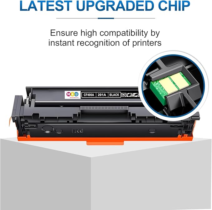 201A Black Toner Cartridges(with Chip) Comaptible with 201A CF400A Toner Cartridges, Works for Color Pro MFP M277dw M277c6 M252dw M252n M252 M277 M277n Ink Printer (Black, 2-Pack)