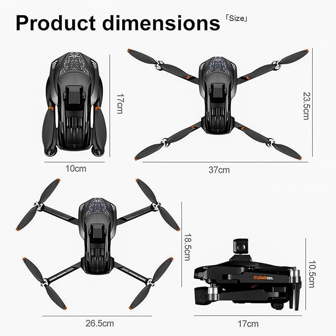 5G Brushless Drone with Camera for Adults 4K, 8K GPS FPV Drone with 3-Axis Gimbal & 360° Obstacle Avoidance - Foldable RC Drones for Adults, 5KM Transmission, 60min Flight, Auto Return, 50X Zoom (black)