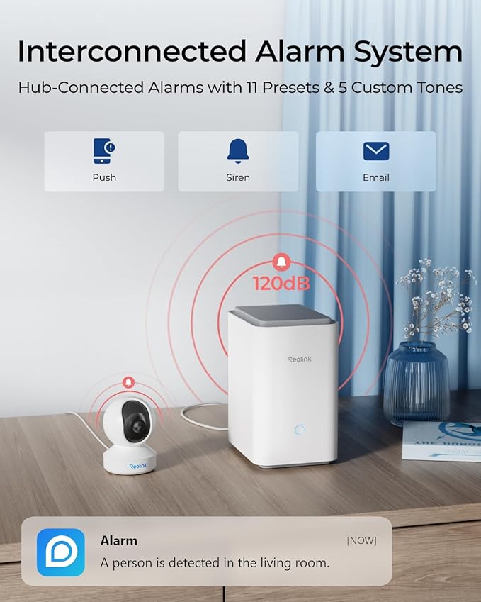 REOLINK Home Hub Pro, Centralized Control for up to 24 REOLINK Security Cameras, up to 16TB HDD Storage, 2TB HDD Included, AES-128 Encryption, 16MP Streaming, Wi-Fi 6, 120dB Siren. No Monthly Fees