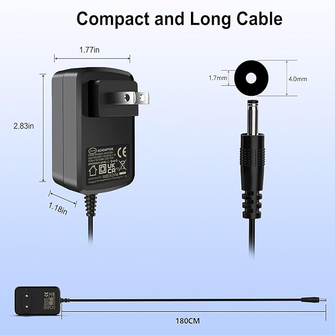 15W Power Adapter Compatible with Alexa Echo Pop, Echo Dot 5th Gen, Dot 4th Gen, Dot 3rd Gen, Echo Show 51st 2nd Gen,15W Power Cord
