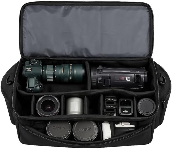 Acuvar Extra Large Camera Bag and Camcorder Case, Padded Equipment Bag, Video Camera Bag, Camera Carrying Case, Camera Duffle Bag, Extra Large Camcorder Backpack,Camera Case for Canon,Nikon,Sony