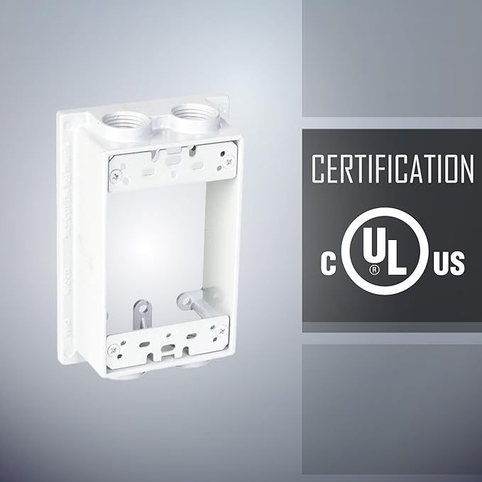 TayMac SE450WH Weatherproof Box Extension, 1-Gang, (4) 1/2-Inch Outlets, White