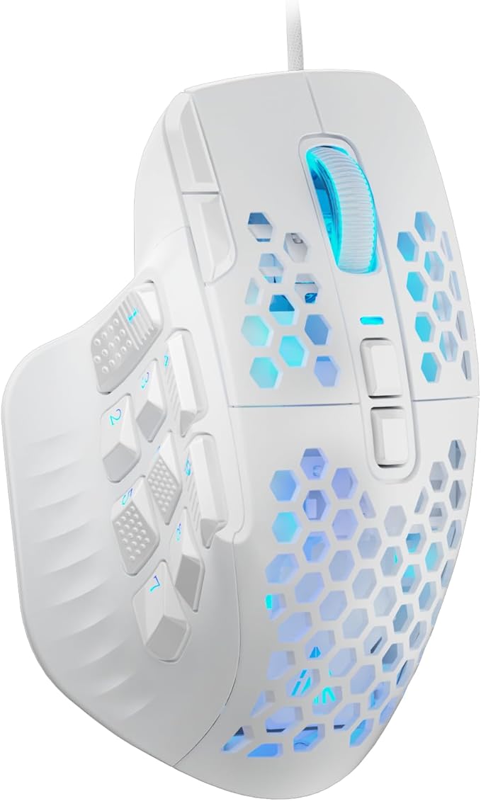 SOLAKAKA SM809 MMO Gaming Mouse Wired RGB with 9 Side Buttons,24000 DPI High Precision Sensor Optical Ergonomic Gamer Mouse,16 Programmable Custom Macro Shortcuts Remapping PC Gaming Mice for FPS MOBA