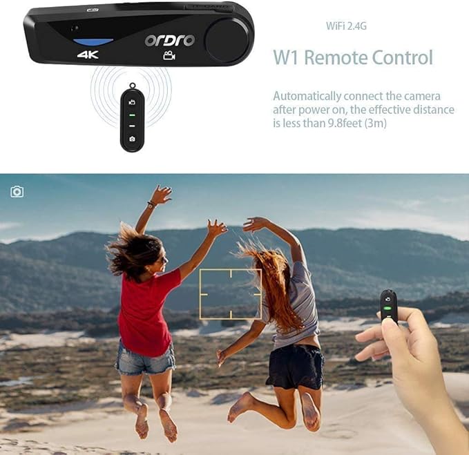 ORDRO 4K Head Mounted Camcorder EP6 Wearable Video Camera FHD 1080P 60FPS Vlog Camera Recorder WiFi Hands-Off Webcam (32GB Memory Card Included)